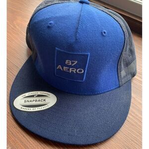 87 Aero Aeropostale SnapBack Cap Hat Blue‎ One Size NEW